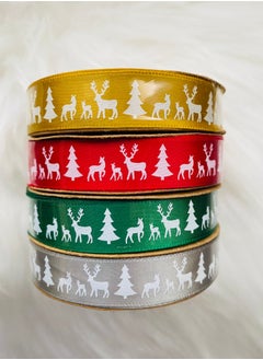 FIESTA 4 Rolls  Multicolour Christmas Ribbons for Gift Wrapping  - Image 3