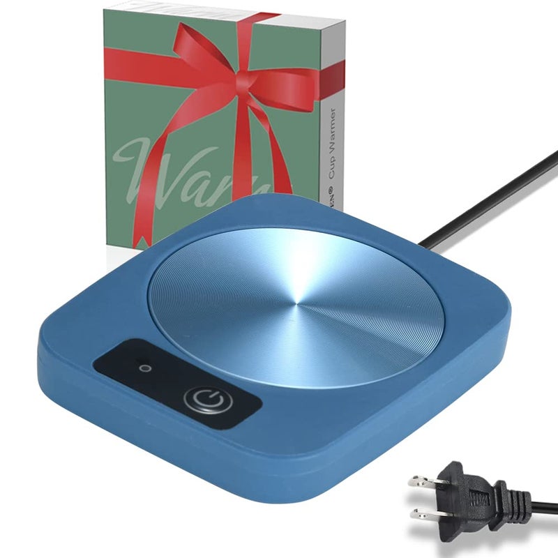 Coffee Mug Cup Warmer Coaster for Coffee Tea Cocoa Milk Food Fruits Candle Aluminum Metal Panel Safe Reliable Blue 4 x 5