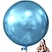 KALOR 36 Inch Giant Metallic Blue Balloons 6 Pack Large Round Blue Latex Balloons for Anniversary Birthday Christmas Wedding Baby Shower Party Decorations - Image 2