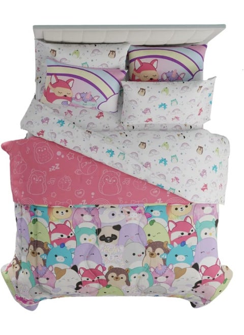 Franco Squishmallows Bedding Super Soft Comforter and Sheet Set with Sham, 7 Piece Queen Size