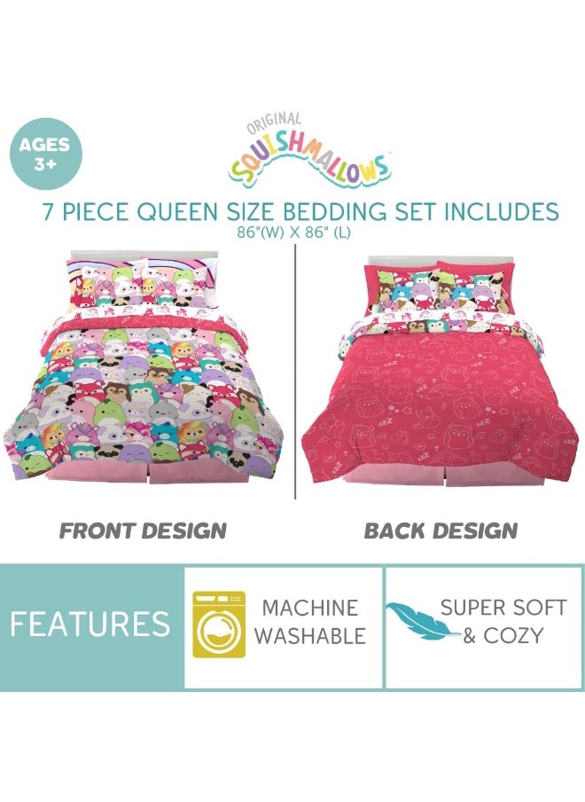 Franco - Franco Squishmallows Bedding Super Soft Comforter and Sheet Set with Sham, 7 Piece Queen Size - Image 1