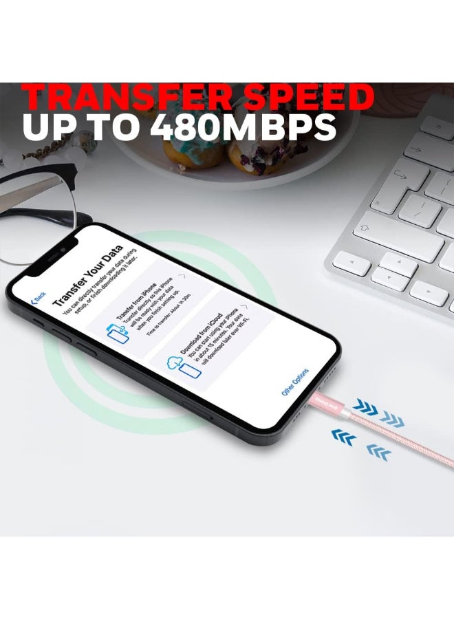 Honeywell Renewed - Lightning Sync & Charge Cable 1.2 Meter Rose Gold - Image 3