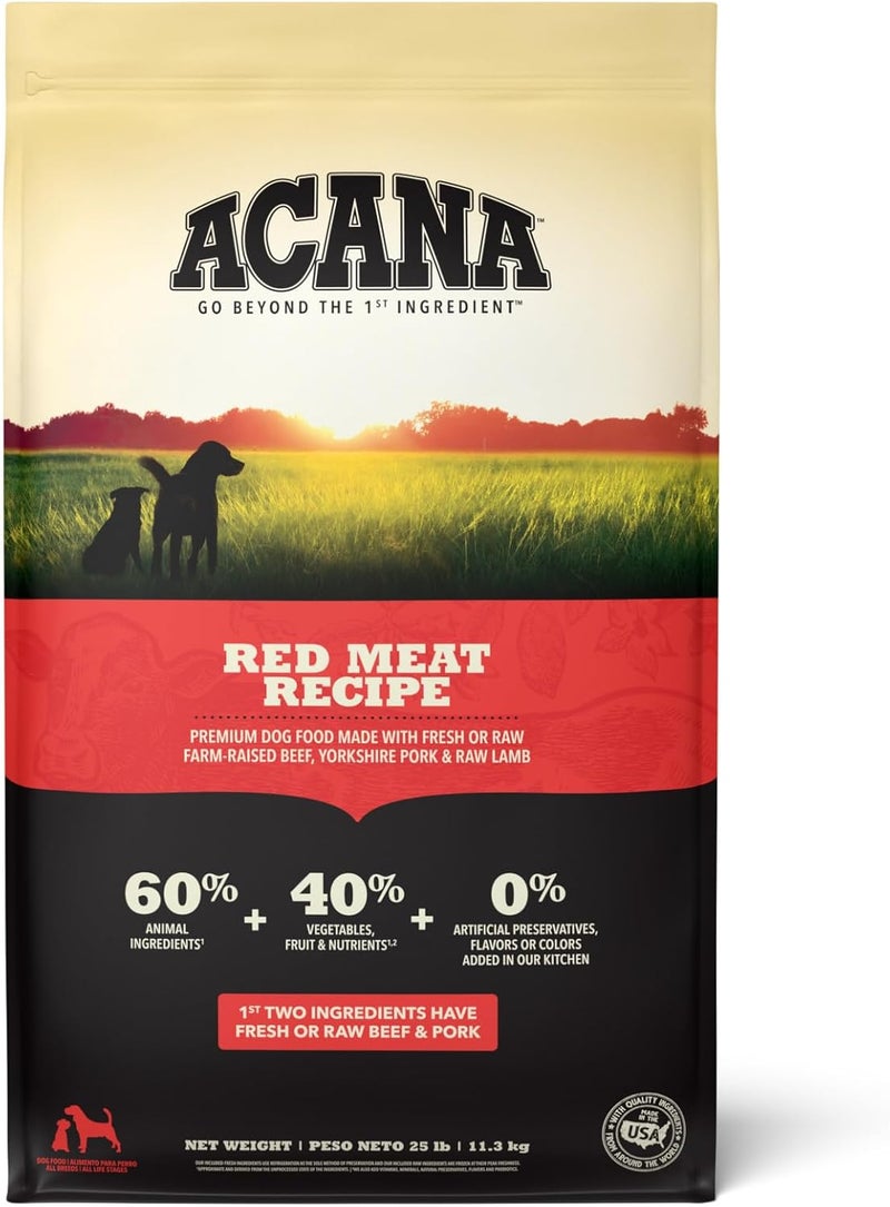 ACANA Grain Free Dry Dog Food Red Meat Recipe 25lb - Image 1