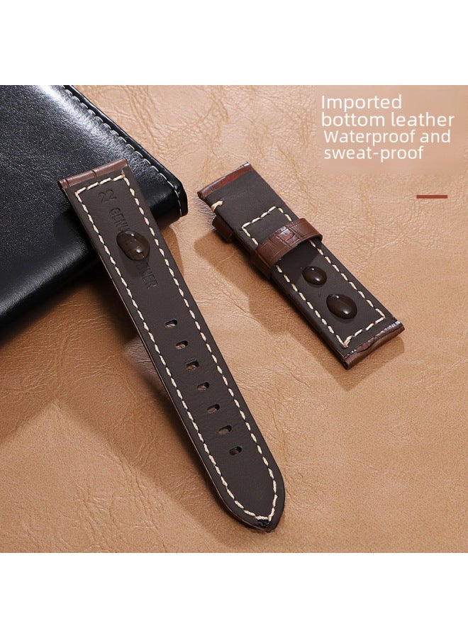 For Iwatch Strap Genuine Leather Apple Watch Strap Applewatch8 Huawei Gt3 Samsung S1 Pena Sea - Image 3