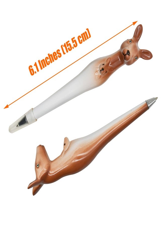 Lopenle 4 PCS Novelty Kangaroo Pens Animal Ballpoint Pens Cute Pens With Black Ink For Kids Adults School Office Birthday Party - Image 3