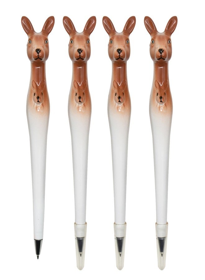 Lopenle 4 PCS Novelty Kangaroo Pens Animal Ballpoint Pens Cute Pens With Black Ink For Kids Adults School Office Birthday Party - Image 1