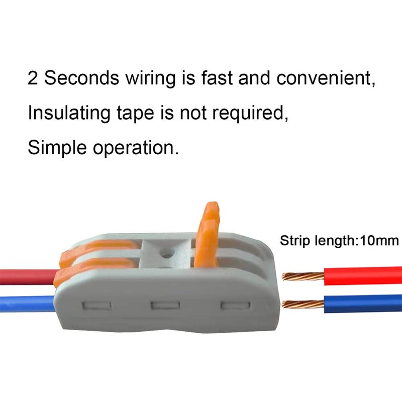 HENGXIA 21Pcs, 2 Conductor Compact Splicing, 2 Circuit Inline Splices, 28-12 AWG, SPL-2 - Image 4