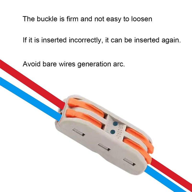 HENGXIA 21Pcs, 2 Conductor Compact Splicing, 2 Circuit Inline Splices, 28-12 AWG, SPL-2 - Image 5