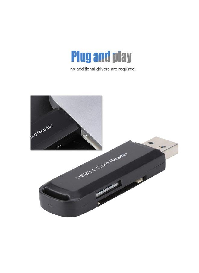 Thoraya - USB3.0 Secure Digital Memory Card&TF Card High Speed Multi-Functional Card Reader(Black) - Image 1