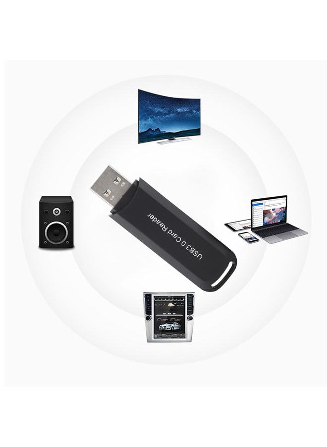 Thoraya - USB3.0 Secure Digital Memory Card&TF Card High Speed Multi-Functional Card Reader(Black) - Image 1