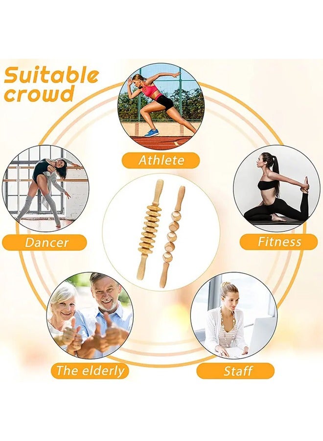 Arabest 6-Piece Wood Therapy Massage Tools,  Lymphatic Drainage Massager Kit, Body Sculpting Tools Scraping Stick Beech Wood Therapy Kit  for Muscle Pain Relief - Image 4