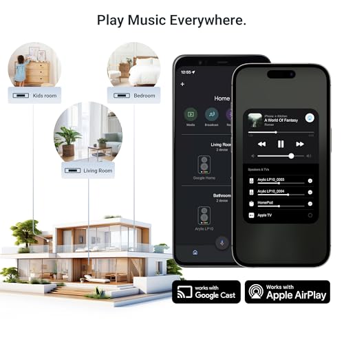 Arylic LP10 Wireless Music Streamer Supports AirPlay 2 Apple Home and Spotify Tidal Connect Multiple Streaming Options5G WiFi and Bluetooth Preamplifier with App Remote Control - Image 3