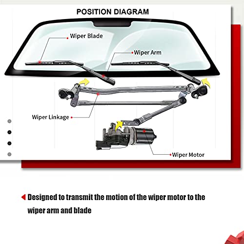 A-Premium Front Windshield Wiper Transmission Linkage Assembly Compatible with Volkswagen Vehicles - New Beetle 1998-2010 - Replace# 1C1955603 - Image 2