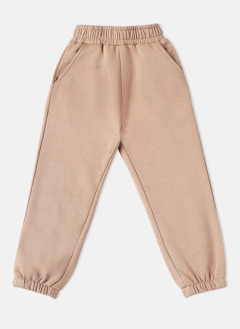 نوتيناتي Nautinati Girls Solid Fleece Sweatshirt and Joggers with Flower-Shaped Bag