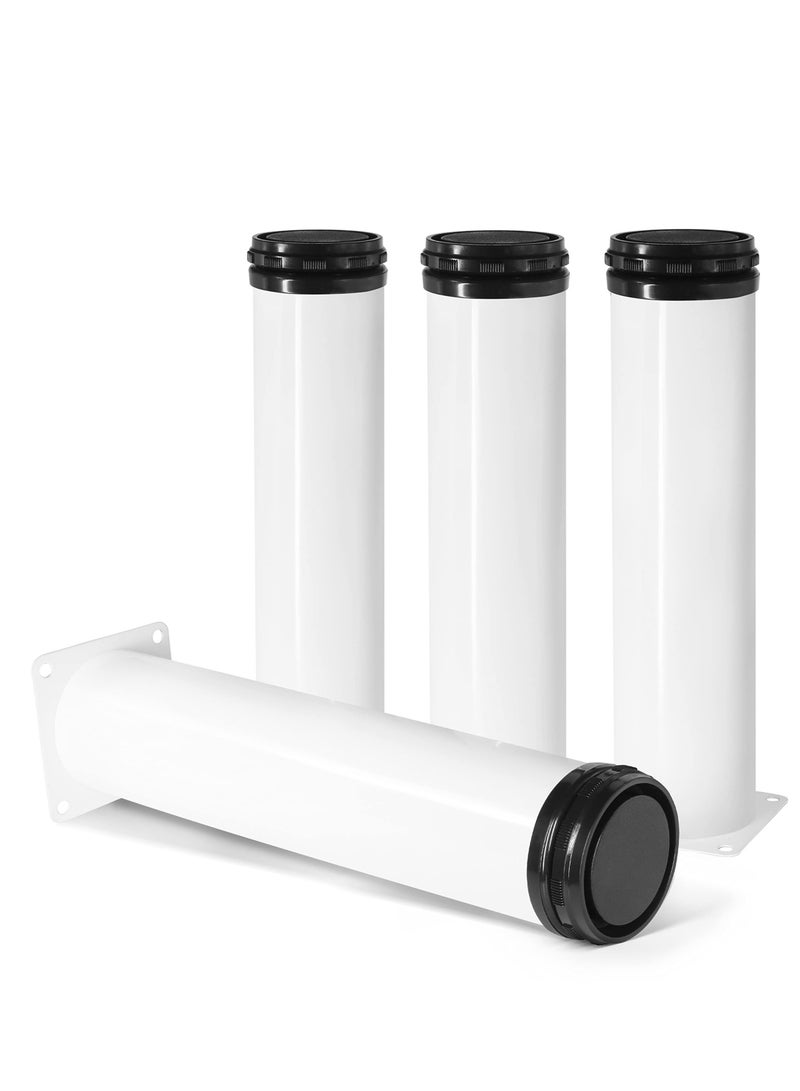 Excefore Metal Furniture Legs, 10 Inch Stainless Steel Adjustable Legs, White Metal Round Cabinet Legs, for Cabinets Sofa Table Shelves and DIY Furniture (White, 4 Pcs) - Image 1