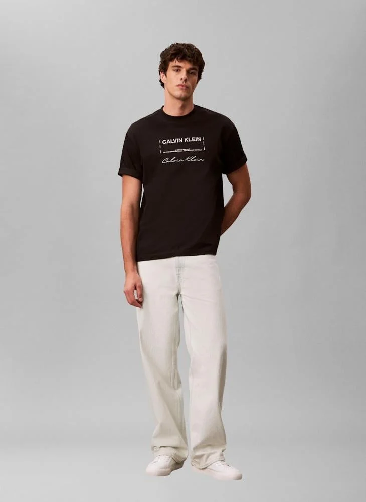 Calvin Klein Jeans  16S April Graphic Crew Neck T-Shirt for Men | Best Price UAE