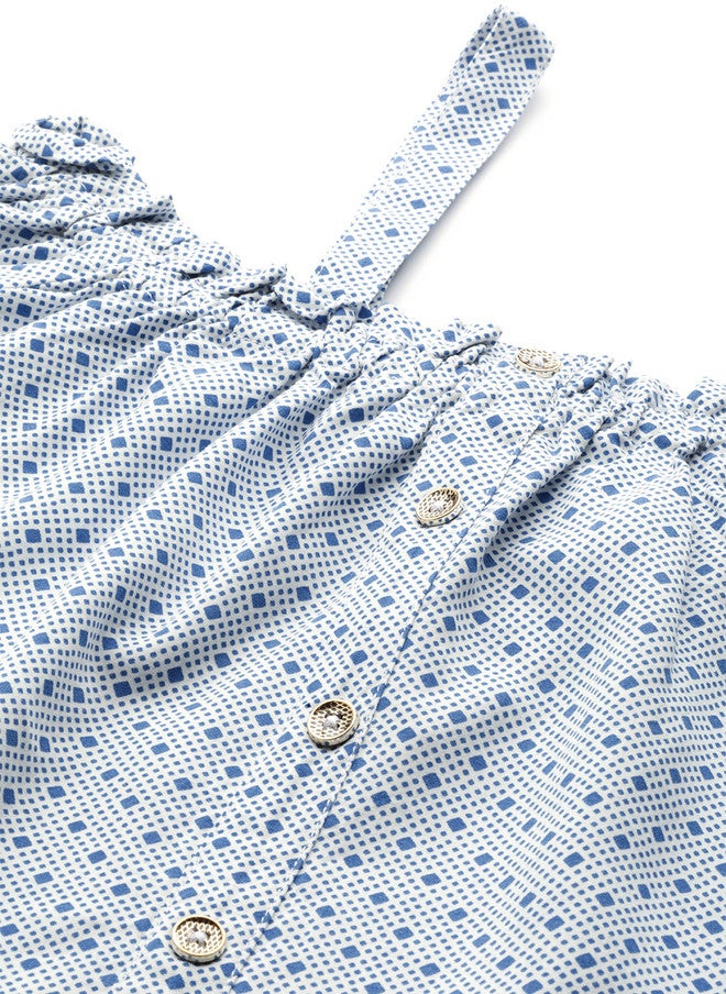 Rue Collection بلوزة باردو للنساء باللونين الأبيض والأزرق - Image 2