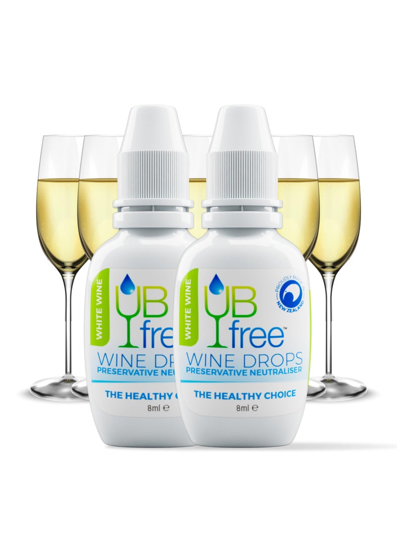 UB FREE UBfree Wine Drops  2pk White  Removes Sulfites and Histamines from White Wines  Naturally Eliminate Wine Headaches Sensitivities and Allergies  Odorless and Tasteless  Discrete and Portable 