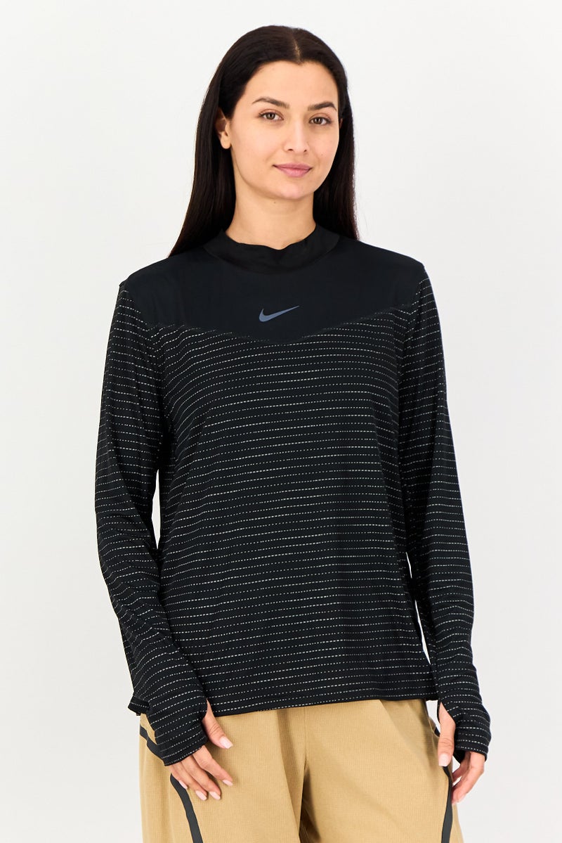 Nike Women Dri-Fit Long Sleeve Running Top, Black - Image 1