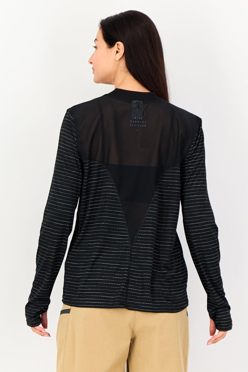 Nike Women Dri-Fit Long Sleeve Running Top, Black - Image 4