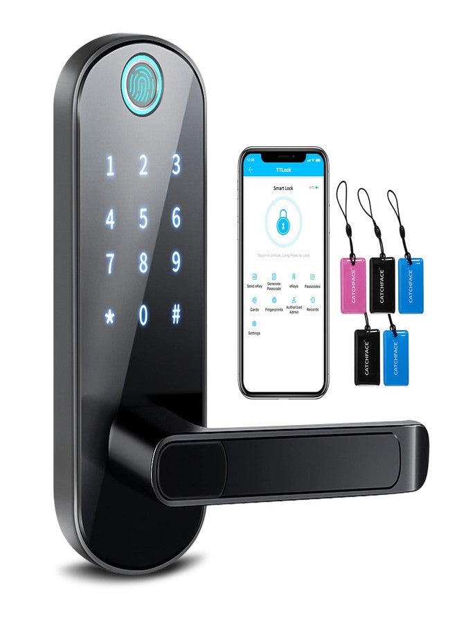 CATCHFACE TTLock Smart Lock - Bluetooth Enabled Fingerprint & Touchscreen Keyless Entry Auto Lock for Front Door, Office, Apartment, Garage - Image 1