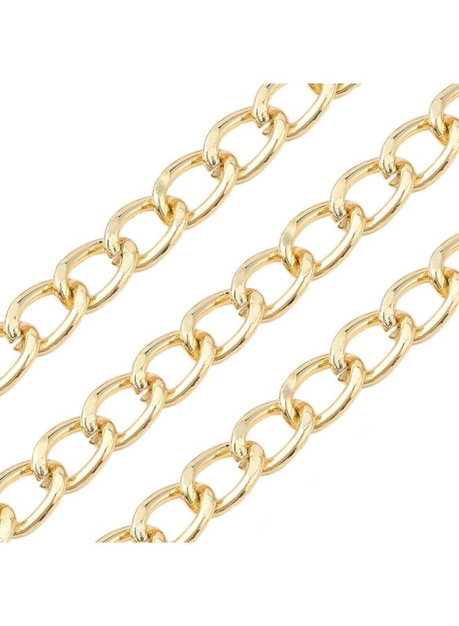 Specifications:age: 1 roll aluminum curb chain with spool.Size: about 10mm long, 6.5mm wide, 1.8mm thick; about 5 m/roll.Chain Style: Twisted Cable Chains.Beatutiful and Shinny:The link chains have a lighter weight than normal chains, and because it is a twisted chain, there will be more reflective parts.Simple and Elegant:The jewelry chain necklace is suitable for banquet, date, shopping, party.Wide Application:Good for DIY jewelry making crafting, such as necklace, bracelet, anklets, jewelry chains, dog tags, etc. Also can be used for deocrating belts, jeans, handbagm wallet, sweater, etc. The length allows you to make many items. Kindly Note: Color might be slightly different from the picture because of different display device.  - Image 3