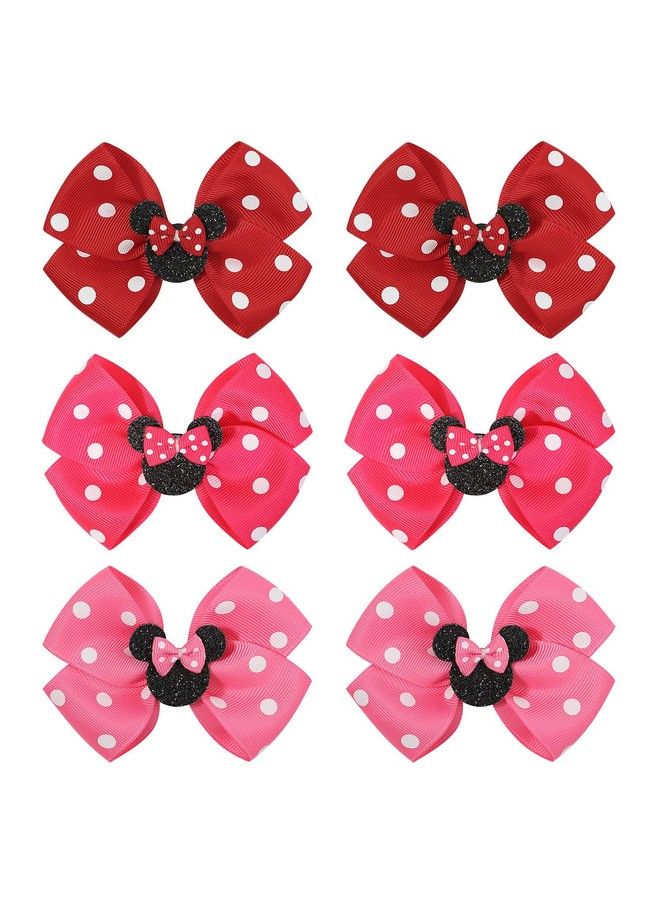 YHXX YLEN 6Pcs Baby Girl Mouse Ears Hair Bows Clips Baby Hair Accessory Birthday Mouse Ear Hair Clip For Baby Kids Girls Women Mice Hair Accessories  - Image 2
