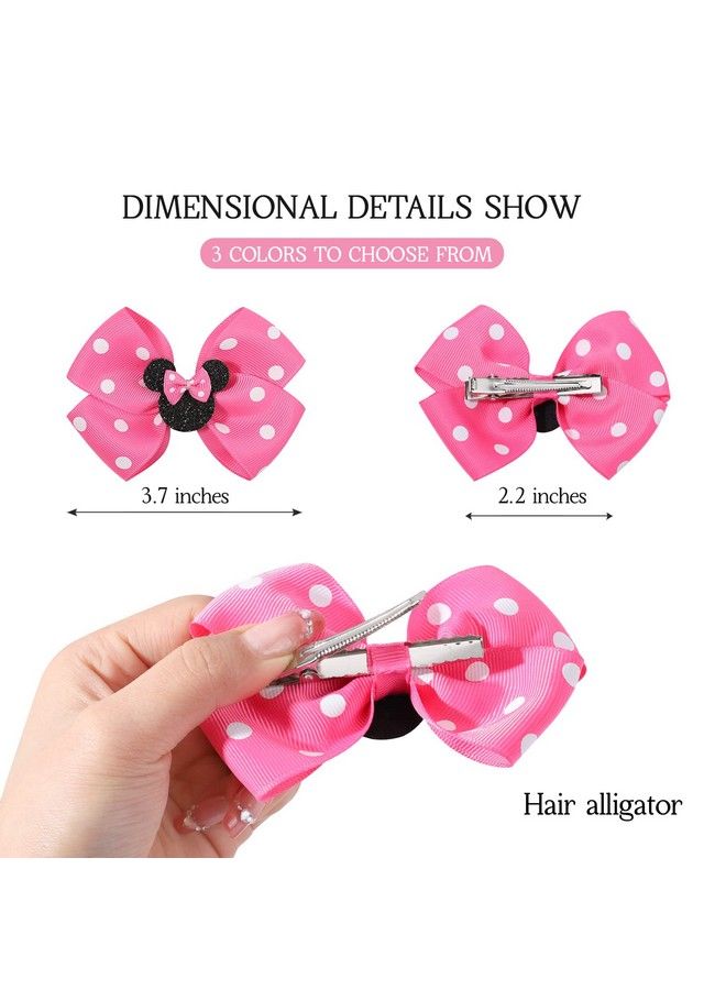 YHXX YLEN 6Pcs Baby Girl Mouse Ears Hair Bows Clips Baby Hair Accessory Birthday Mouse Ear Hair Clip For Baby Kids Girls Women Mice Hair Accessories  - Image 4