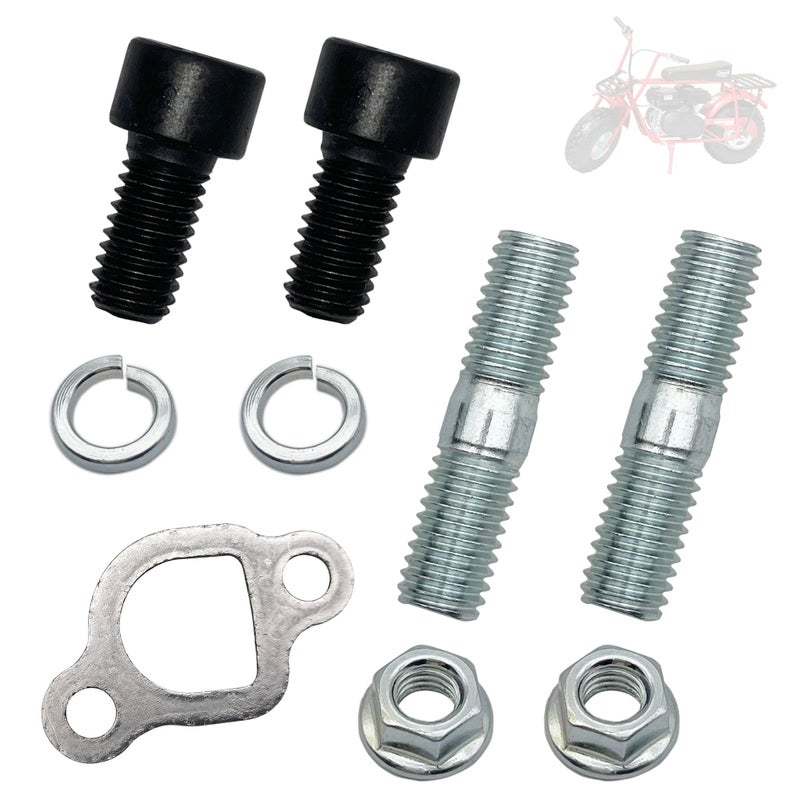 YGQ Exhaust Muffler Pipe Mounting Hardware Studs Bolt kit with Gasket for Coleman CT200U BT200X Baja MB200 Axis M200 Mini Bike KT196 Go Kart Predator 212cc Hisun 196cc Engine - Image 3