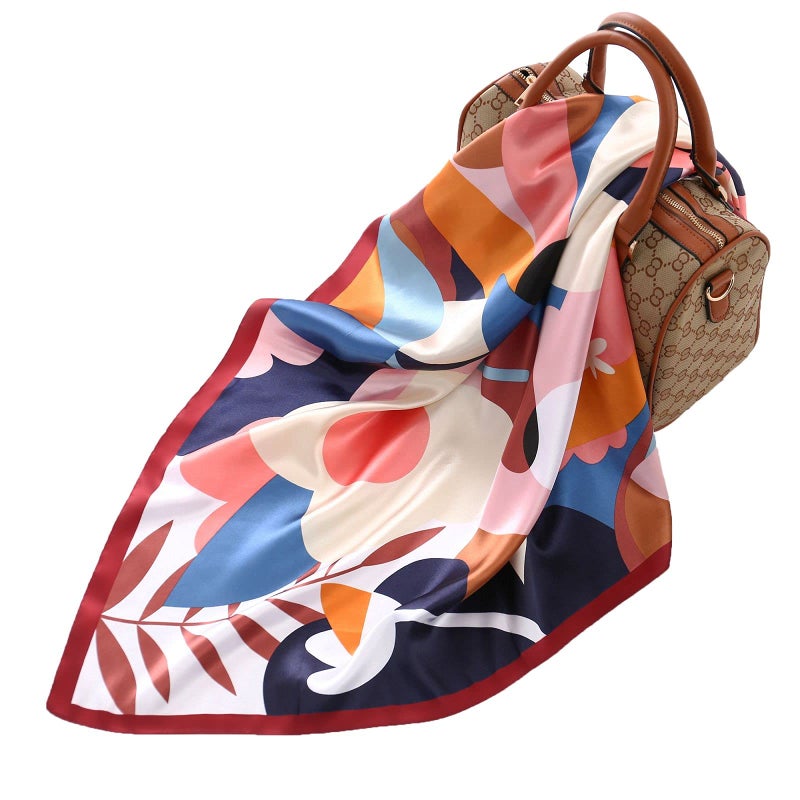 vimate وشاح رأس حرير فيمات للنساء، عبوة 2، 35 بوصة مربع، وشاح ساتان لتغطية الشعر للنوم ليلاً (عبوة 2-ج) - Image 4