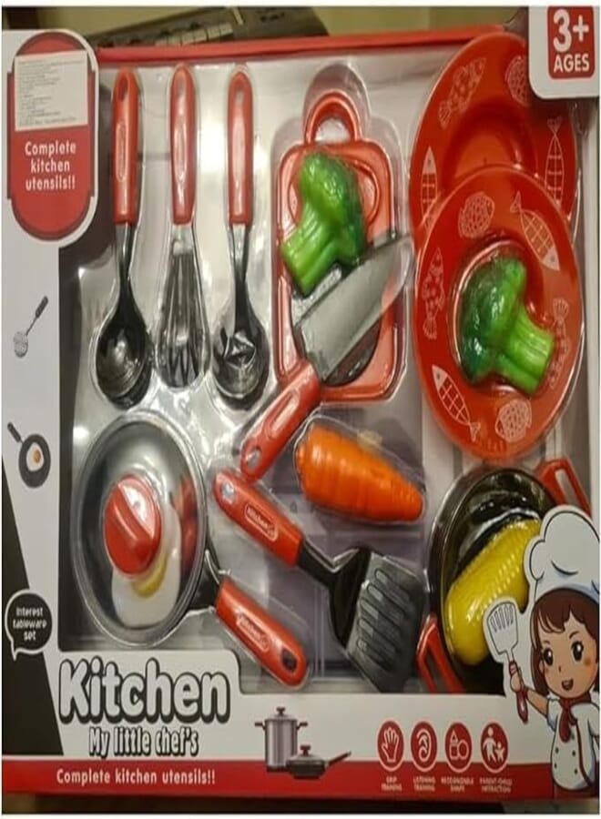 Toy Set Of Pots And Cutlery Set For Kids - Multi Color