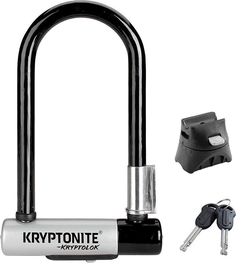Kryptonite Kryptolok Mini-7 Bike U-Lock, Heavy Duty Anti-Theft Bicycle U Lock, 12.7mm Shackle with Mounting Bracket and Keys, High Security Lock for Bicycles Scooters - Image 1