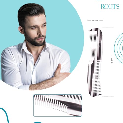 ROOTS Yoga Hair Comb | Dual Teeth For Styling & Detangling | Rounded Teeth prevent Hair damage | For Women with Straight, Long, silky, Wavy Hair | Wet & Dry use | Length - 7 Inch | Model No - YC8 - Image 4