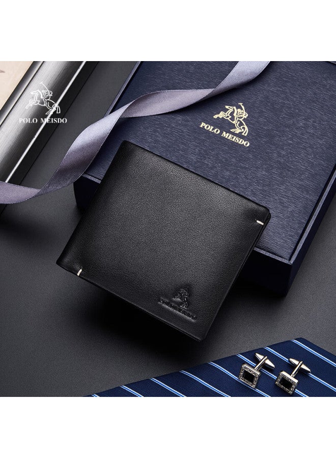 Polomeisdo Paolo Mest Men's Genuine Leather Short Wallet Gift Box Jd Self-operated Birthday New Year Gift For Boyfriend Husband Father - Image 2