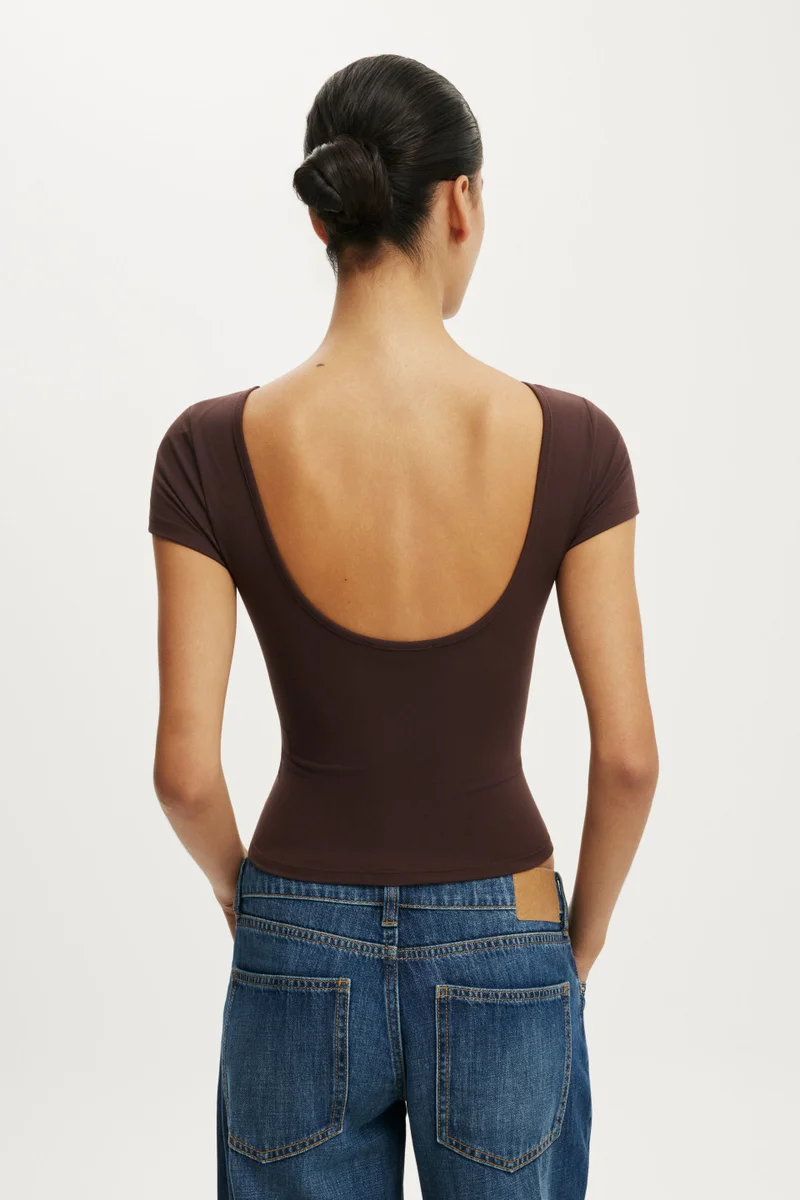 Cotton On  Hold Me Scoop Back Tee for Women | Best Price UAE