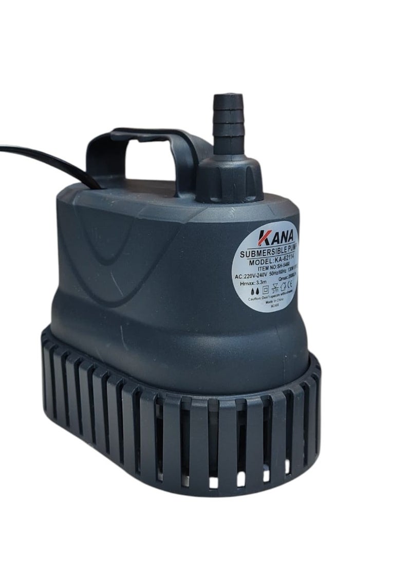 كانا مضخة مياه غاطسة KANA بقوة 130 واط و220 فولت - ارتفاع رفع 3.3 متر، مضخة تيار متردد عالية الأداء للاستخدام في أحواض السمك والنوافير والحدائق والصرف الصحي - Image 2