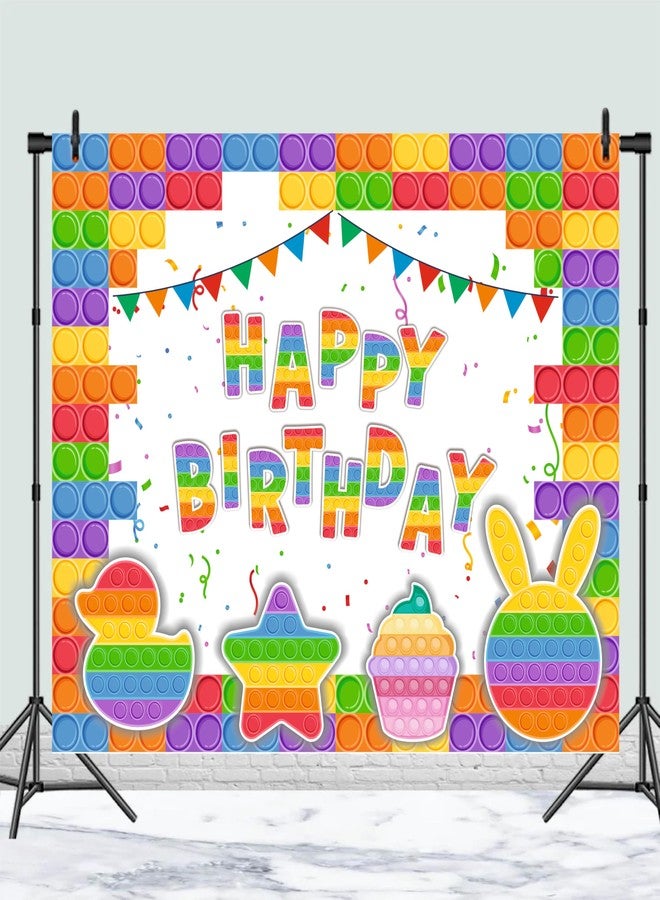 Party Baazaar Pop It Backdrop | Backdrop for Birthday Decoration | Happy Birthday Banner for Kids (Pack of 1, Multicolor, Size: 5x4 Feet) - Image 2