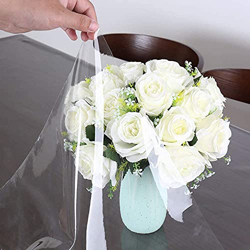 Homerz غطاء طاولة شفاف سميك من هومرز Premium يتسع من 6 إلى 8 أشخاص، متين ومقاوم للماء، ضمان لمدة 2 سنوات (wl، 60x90 بوصة - 6-8 أشخاص) - Image 3
