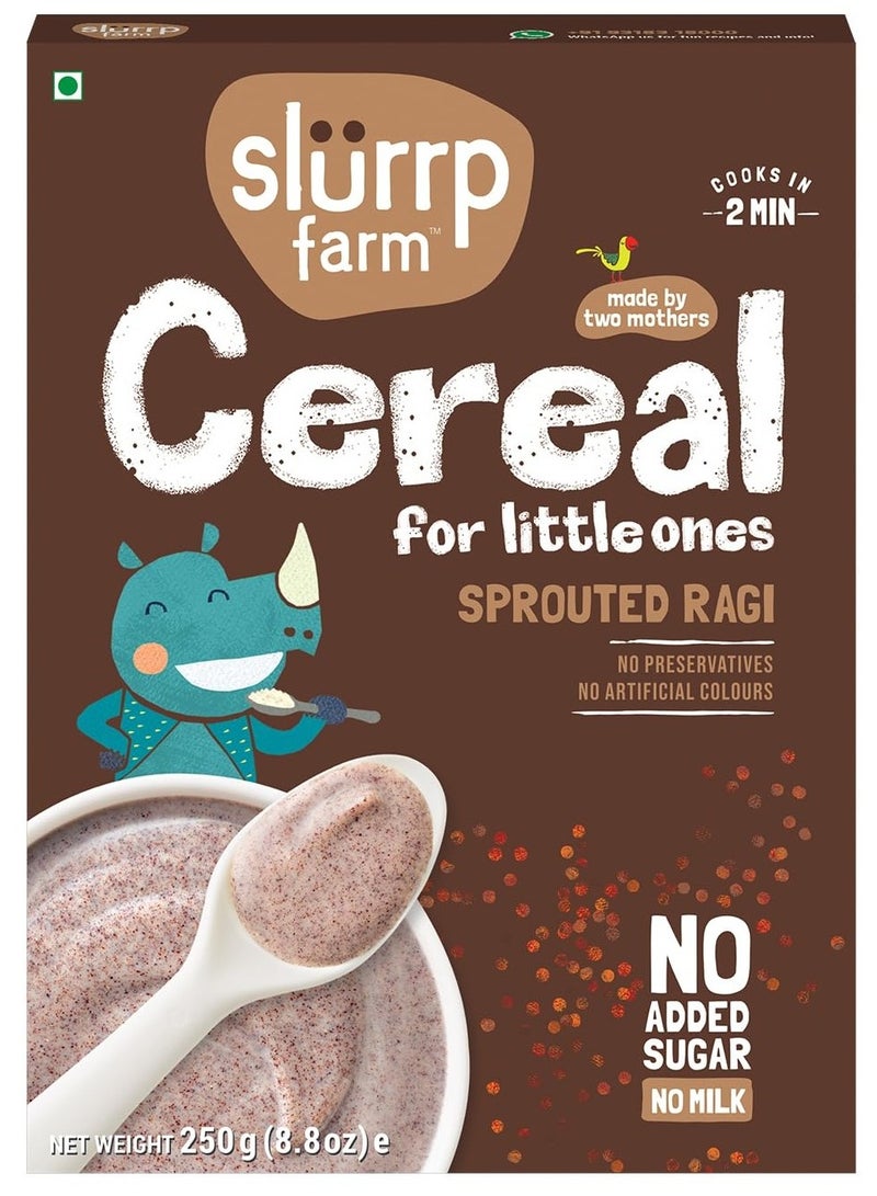 Slurrp Farm No Added Sugar  No Salt Sprouted Ragi Powder 100% Natural Ragi Flour Nachni Flour RagiSatva Kodra Taidalu Kezhvaragu Finger Millet Flour No Milk  250 g - Image 1