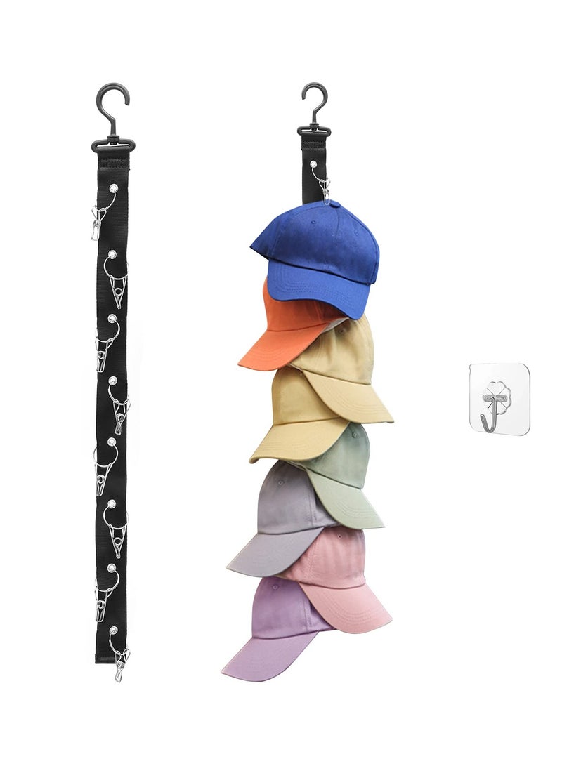 Excefore Baseball Cap Rack, Hold up To 8 Caps, Fitted Caps Sun Hats Organizer, Hat Storage Hanger For Closet Rod, 2 Pack - Image 1