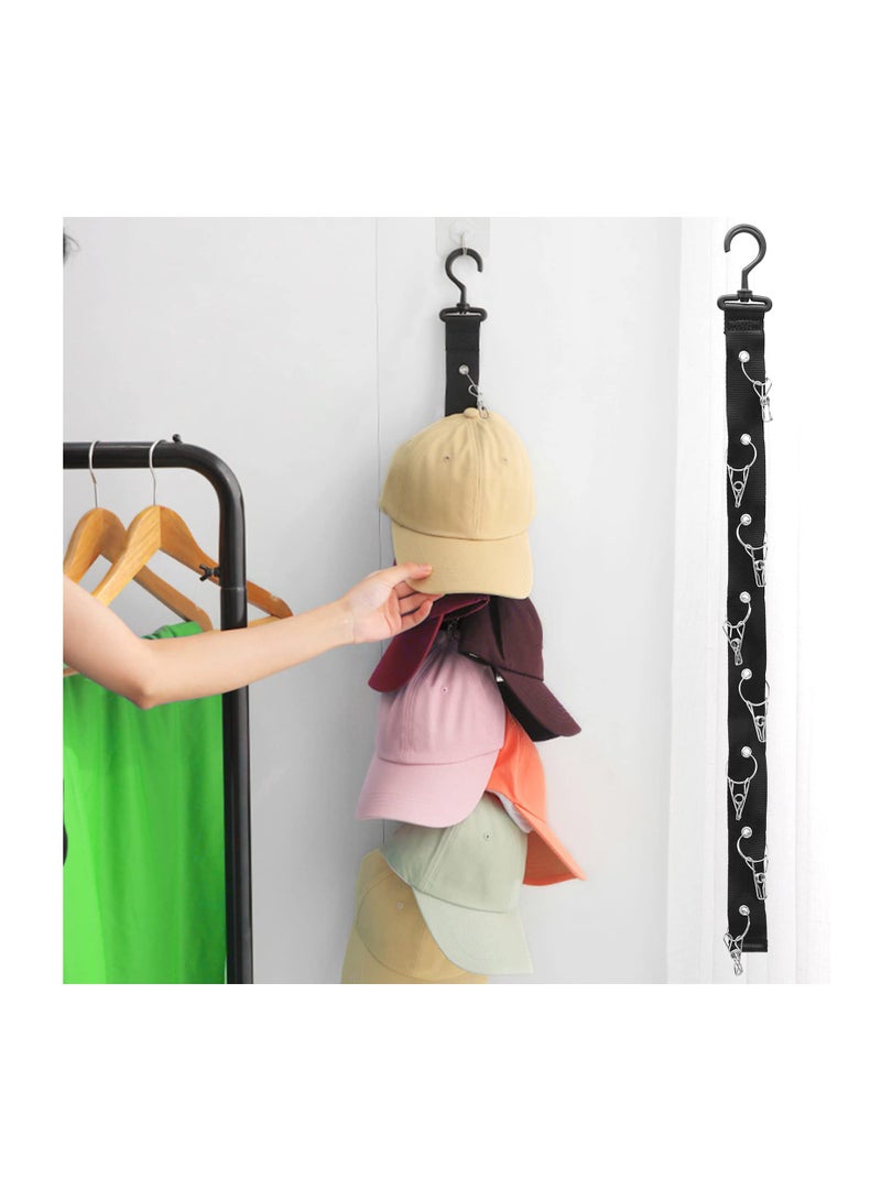 Excefore Baseball Cap Rack, Hold up To 8 Caps, Fitted Caps Sun Hats Organizer, Hat Storage Hanger For Closet Rod, 2 Pack - Image 4