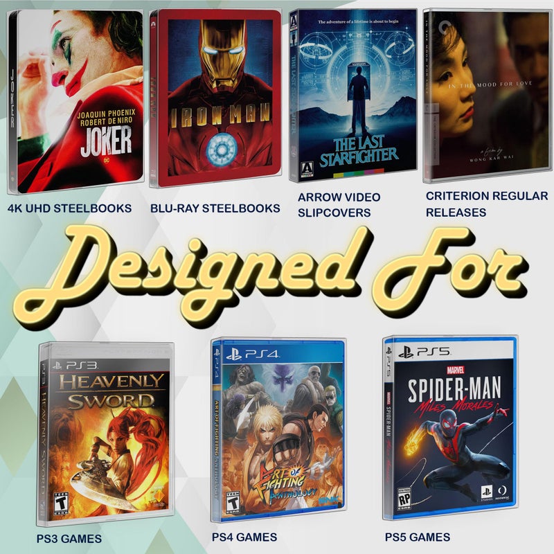 MALKO 20 Pack Steelbook Protector Case. Compatible with: 4K UHD | Blu-Ray | Arrow Video w/Slipcover | Criterion Blu Ray Case | PS3 PS4 PS5 Games & Steelbooks - Image 4