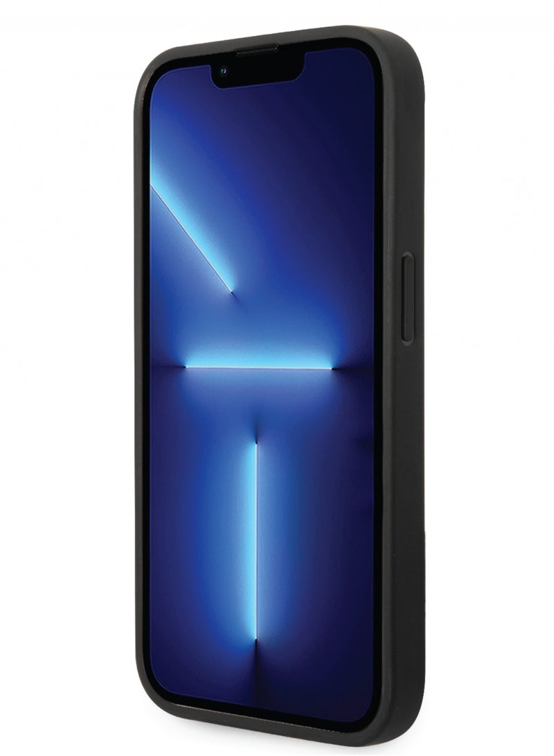 Ferrari HC PU Carbon Effect Case With Italian Flag Line For iPhone 14 Pro - Black - Image 4