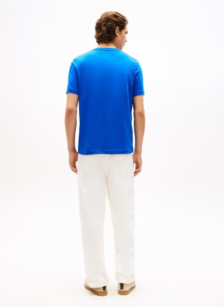 TOMMY HILFIGER Logo Stripe Jersey Crew Neck T-Shirt - Image 2