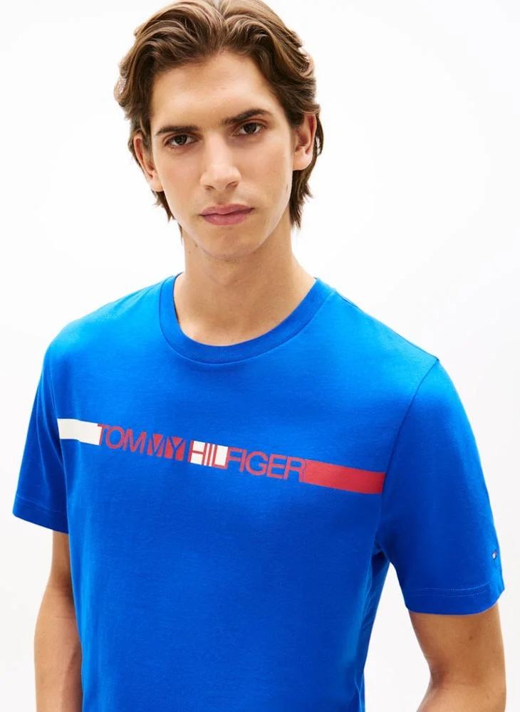 TOMMY HILFIGER  Logo Stripe Jersey Crew Neck T-Shirt for Men | Best Price UAE