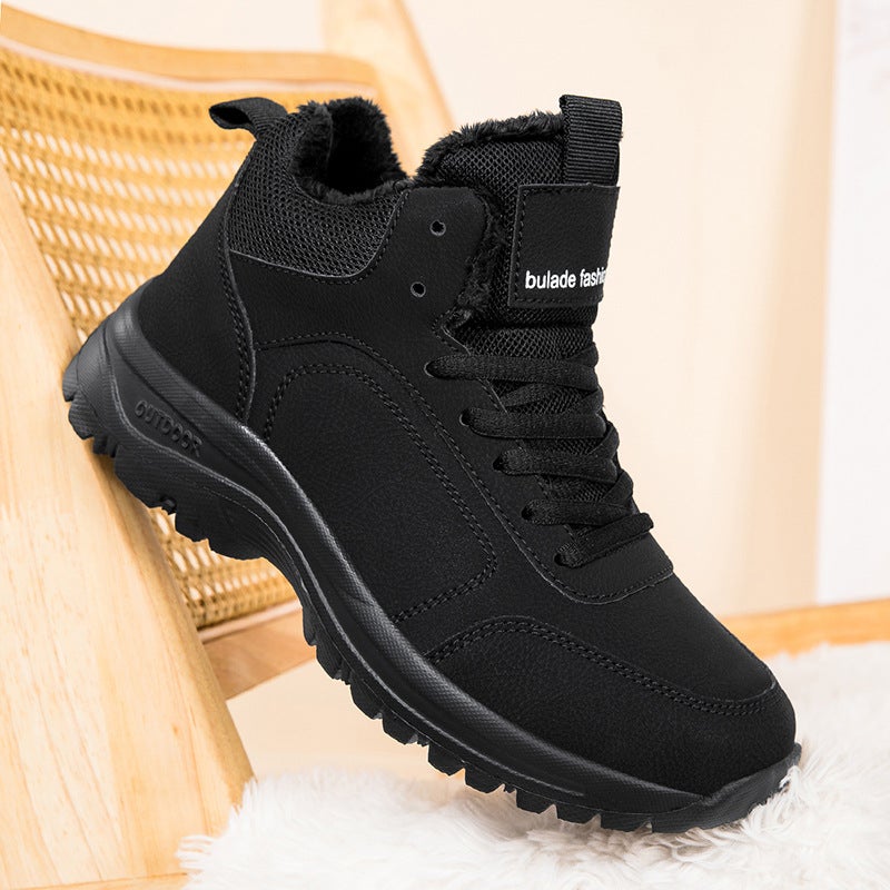 Winter Women''s Shoes Large Size 46 Men''s Velvet Warm Thickened Walking Shoes Non-Slip Middle-Aged and Elderly Cotton Shoes High-Top Shoes and Boots - Image 4