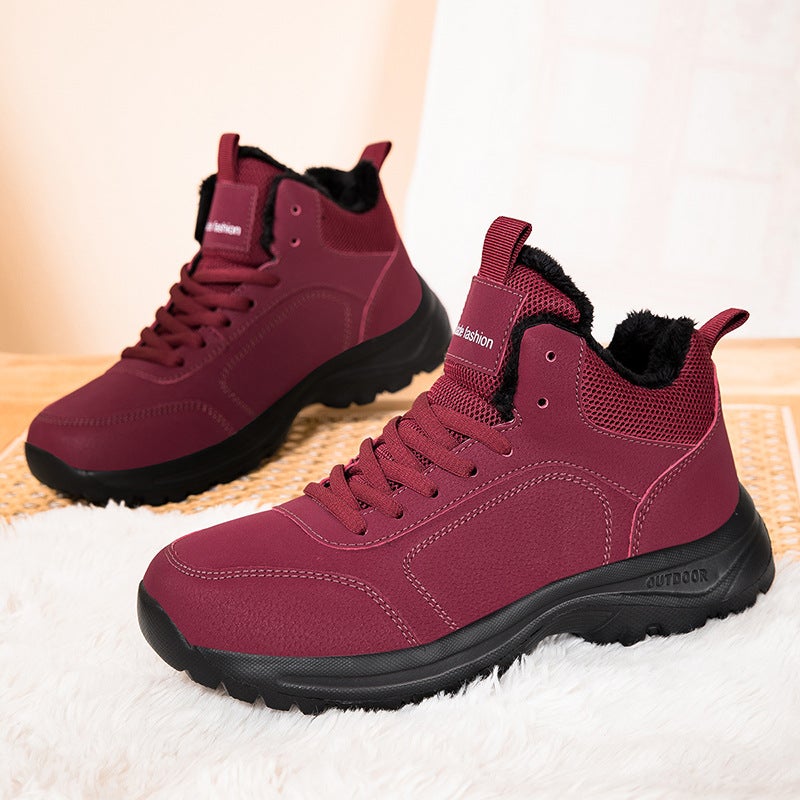Winter Women''s Shoes Large Size 46 Men''s Velvet Warm Thickened Walking Shoes Non-Slip Middle-Aged and Elderly Cotton Shoes High-Top Shoes and Boots - Image 5