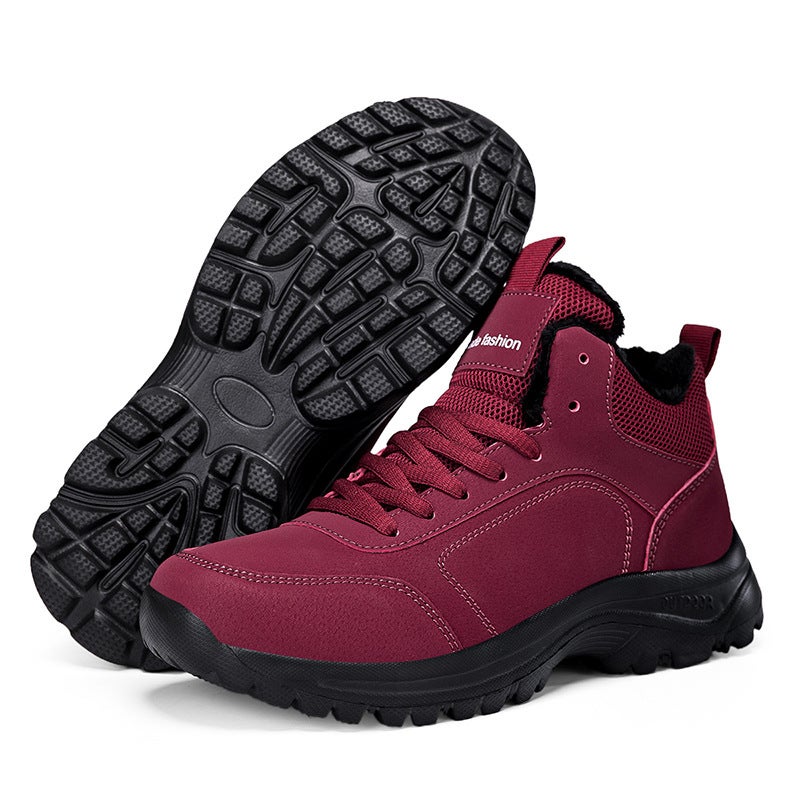 Winter Women''s Shoes Large Size 46 Men''s Velvet Warm Thickened Walking Shoes Non-Slip Middle-Aged and Elderly Cotton Shoes High-Top Shoes and Boots - Image 3