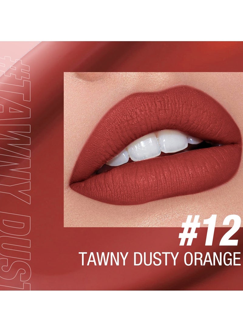 O.TWO.O Matte Waterproof Liquid Lipstick 12 Tawny Dusty Orange 5g - Image 3