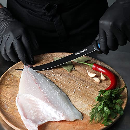 Rhinoreto Fillet Knife for Fish, Razor Sharp Flexible German Stainless Steel Blade 5-9 inch, Professional Knives for Filleting and Boning, with Non-Slip Handle, Protective Sheath and Sharpener set - Image 5